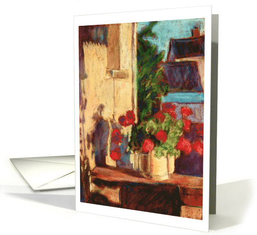 Pot of Geraniums card (543494)