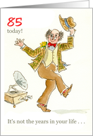 85th Birthday with Man Dancing to Vintage Gramophone card