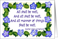 ’All Shall be Well’ , periwinkles card
