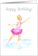 Birthday Greetings with Young Girl Ice Skating card