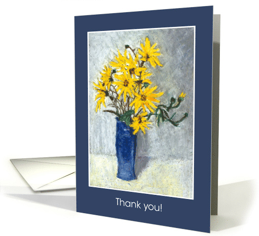 Thank you with Golden Sunflowers Blank Inside card (641745)