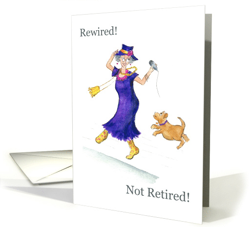 Retirement Greetings with Fun Dancing Woman and Dog card (664584)