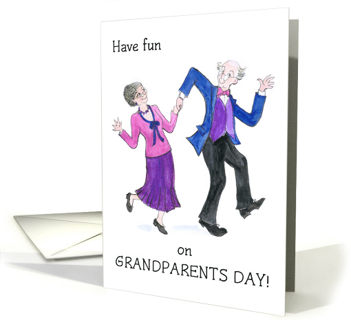 Grandparents Day Fun with Older Couple Dancing card (669346)