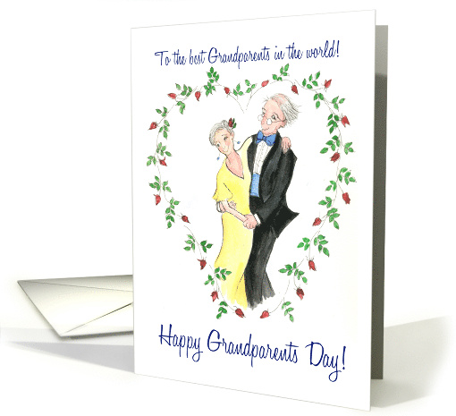 Grandparents Day Greeting with Older Couple Dancing card (669347)