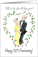 50th Wedding Anniversary with Older Couple Dancing card
