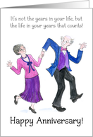 Anniversary Greetings with Older Couple Dancing card
