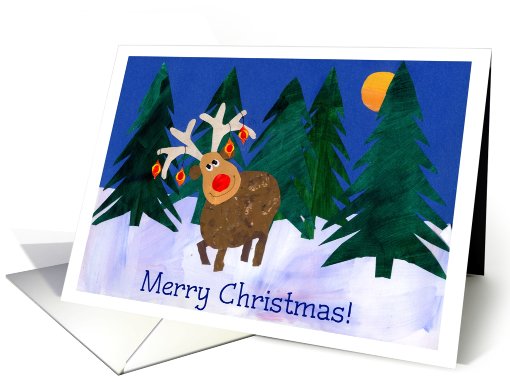 Christmas Reindeer with Ornaments on Antlers card (682873)