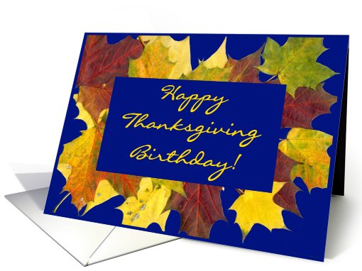 Thanksgiving Birthday  'Autumn Leaves' card (707875)