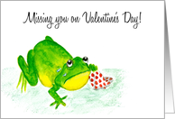 Valentine’s Missing You with Crying Frog card