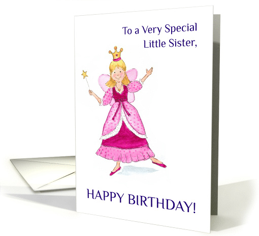 For Little Sister's Birthday with Fairy Princess card (778101)