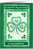 For Godfather St Patrick’s Day Greetings with Shamrocks card