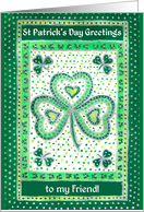 For Friend St Patrick’s Day Greetings with Shamrocks card
