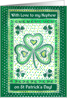 For Nephew St Patrick’s Day Greetings with Shamrocks card