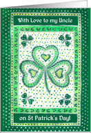 For Uncle St Patrick’s Day Greetings with Shamrocks card