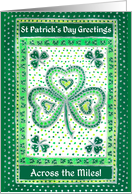 St Patrick’s Day Greeting Across the Miles with Shamrock card