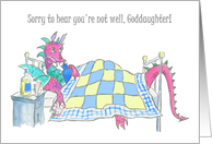 For Goddaughter Get Well with Fun Purple Dragon Feeling Poorly card