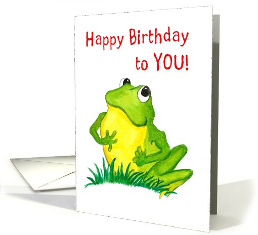 Green Frog Birthday card (789818)