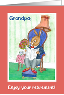 For Grandfather Retirement Cute Rabbit Relaxing card