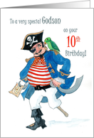 Godson’s 10th Birthday with Pirate and Parrot card