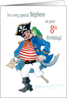 Nephew’s 8th Birthday with Pirate and Parrot card