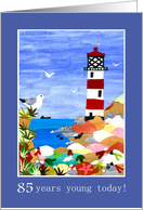 85th Birthday Greetings with Lighthouse card