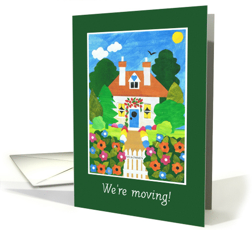 Moving Home Announcement Pretty Cottage with Flowers card (837170)