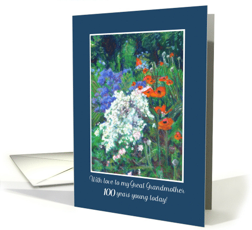 Great Grandma 100th Birthday with Poppies in Garden card (840756)