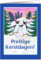 Skating Penguins Christmas Card - Dutch Greeting card