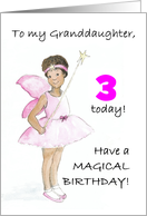 Granddaughter’s Custom Age Birthday with Black Fairy in Pink card