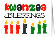 Kwanzaa Blessings with Red Green and Black Candles card