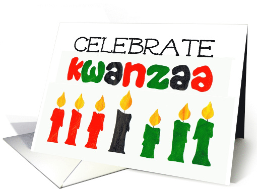 Kwanzaa Celebration with Red Black and Green Candles card (853424)