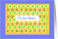 Sister’s Rosh Hashanah Greetings Honeycomb Apples Persimmon card