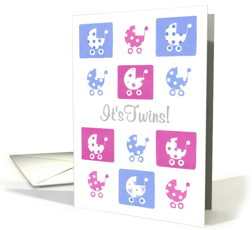 New Twins Announcement Card (boy & girl) card (857638)