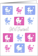 New Twins Announcement Card (boy & girl) card