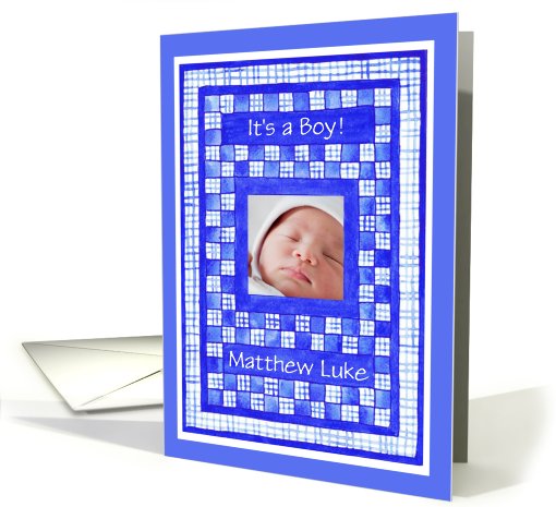 New Baby Boy Announcement Photo card (865447)