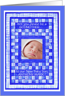 New Baby Boy Godmother Invitation Photo Card