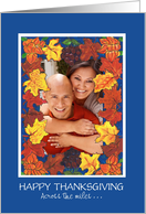 Thanksgiving Photo Card, ’Across the Miles’, Autumn Leaves card