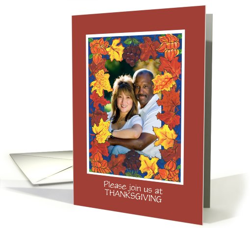 Thanksgiving Invitation Photo Card, Autumn Leaves card (865835)