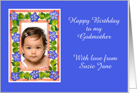 Godmother’s Birthday Photo with Periwinkle Border card
