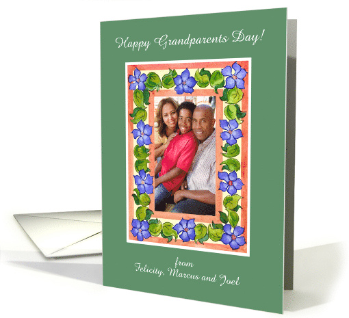 Grandparents Day Photo Upload with Periwinkle Border card (866557)