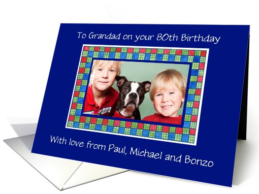 80th Birthday Photo Card for a Grandfather card (866899)