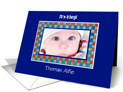 New Baby Boy Announcement Photo card (867168)