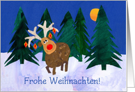 German Christmas Reindeer Card