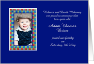 Adoption Announcement Photocard - Boy card