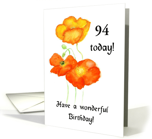 Custom Front Age Specific Birthday Iceland Poppies card (876511)