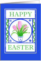 Easter Greetings with Pink Hyacinths card