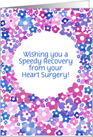 Custom Front Get Well Wishes with Pink, Purple and Blue Flowers card