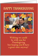 Thanksgiving Custom Photo with Fall Foliage Blank Inside card