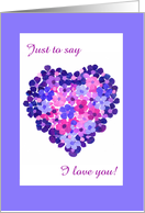 Custom Front Romantic Heart of Flowers card
