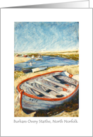 Rowing Boat on Norfolk Beach, Blank Art Card